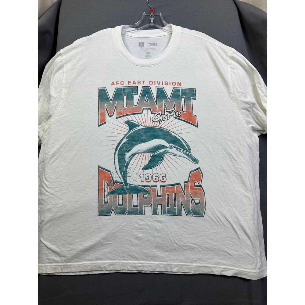 Vintage NFL Team Apparel Miami Dolphins T Shirt Men XXL White AFC East Division